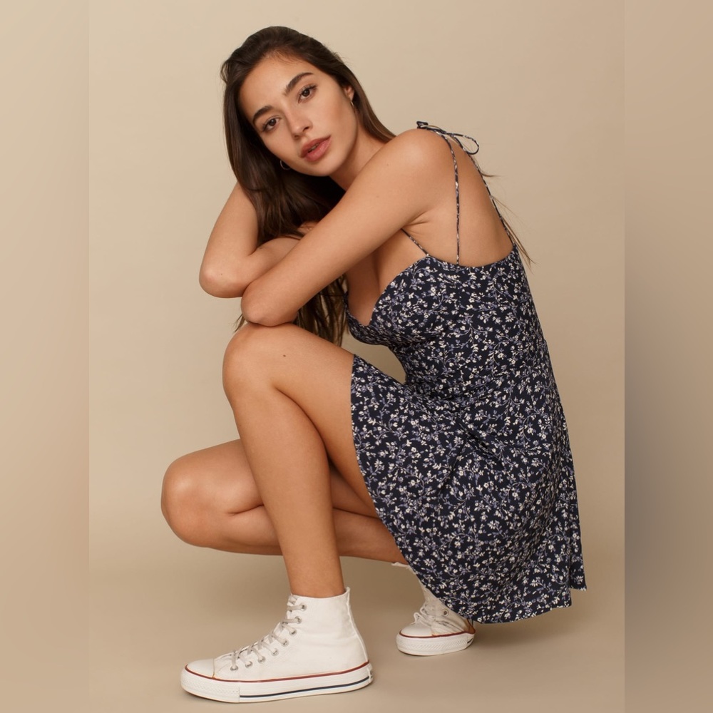 Reformation Saskia Dress in Blue Twilight